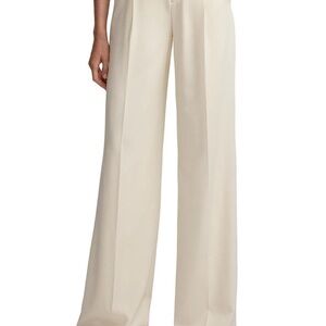 Ralph Lauren Wool Cream Wide-Leg Women's Trousers